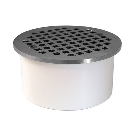 Jones Stephens 4in. PVC Inside Pipe Fit Drain with 4-1/2in. Chrome Plated Round Strainer D60141